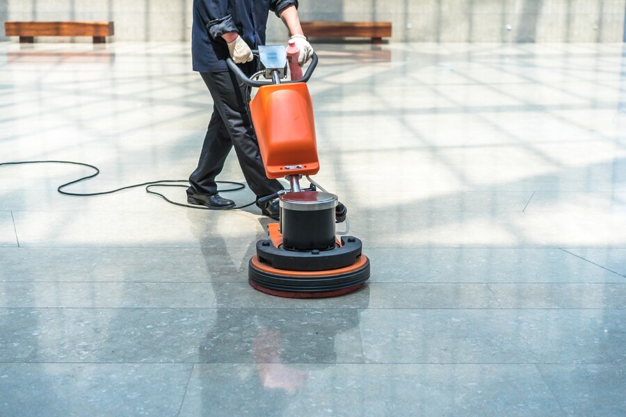 Commercial floor stripping by Eco Trinity Cleaning, LLC